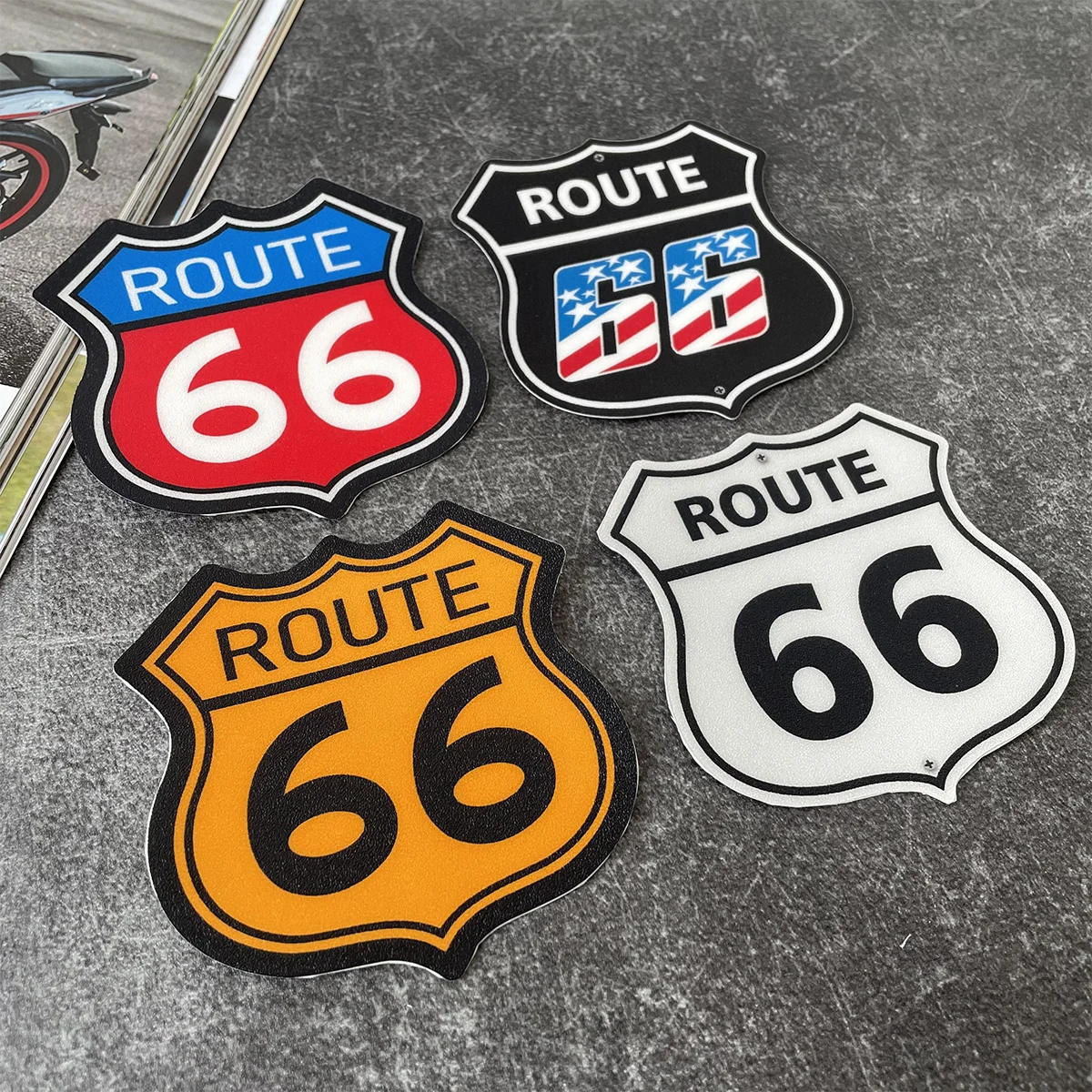 Route 66 Retro Moto Frosted Stickers Decor Motorcycle Head Body Windshield Decal Accessories for MT07 Z900 Voge 900 DSX R3