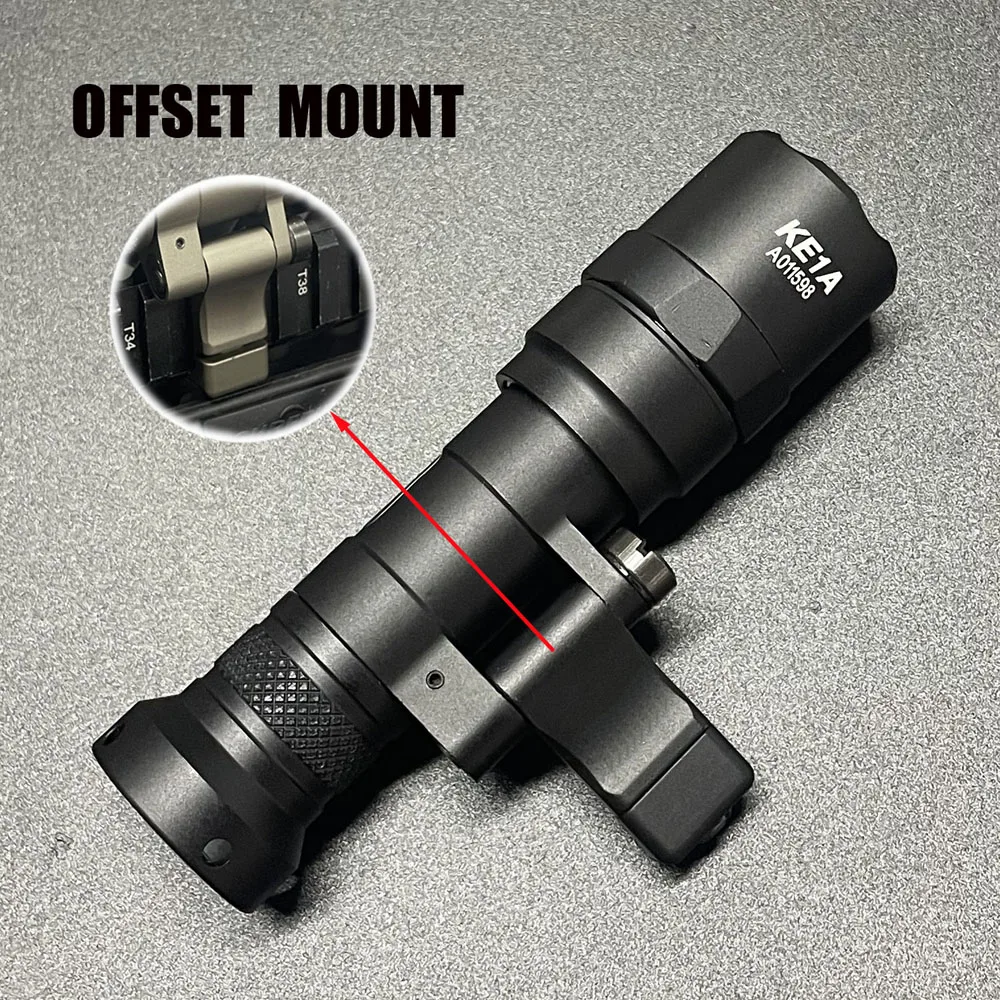 Tactical Light SF M340C Mini LED Flashlight Remote pressure Switch Offset Side Mount for Hunting Airsoft