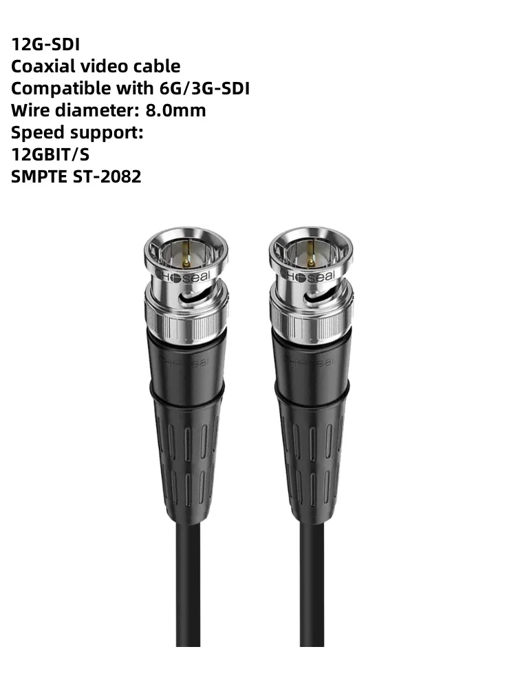 12G-SDI Cable BNC Connecting Cable Q9 Plug Monitoring Signal Transmission Line SYV75-5 Coaxial Cable,70m,80m,90m,100m