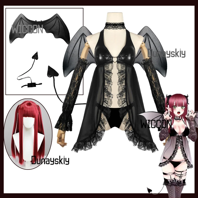 

My Dress-Up Darling Marin Kitagawa Succubus Косплей Костюм дьявола с рогами Хвост Хэллоуин/Лето Аниме Экспо 2025 Розовая Лолита