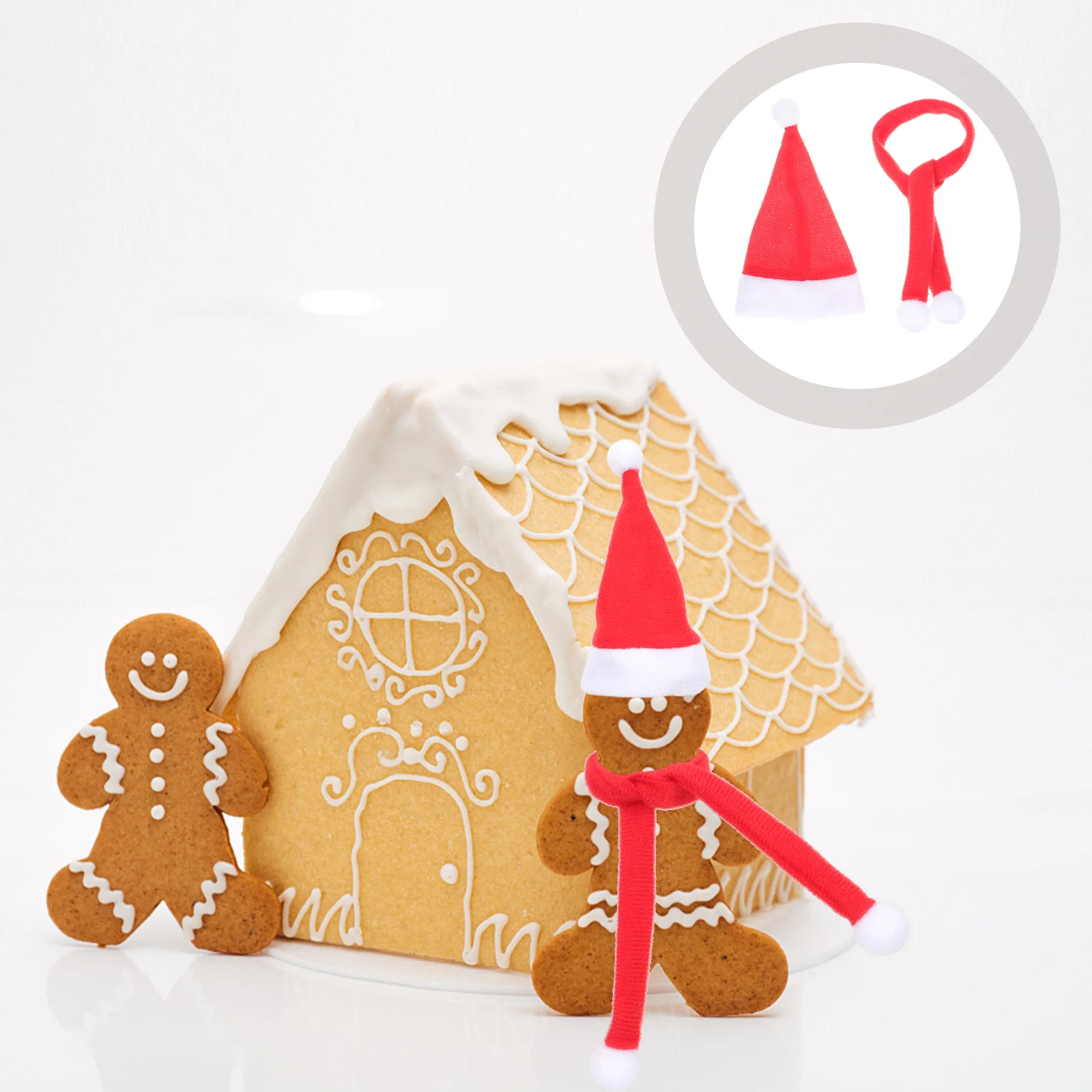 

1 Set Of Christmas Hat Scarf Set Miniature Wear Resistant Bottle Decor For Xmas Accessories Party Decoration Mini Scarves