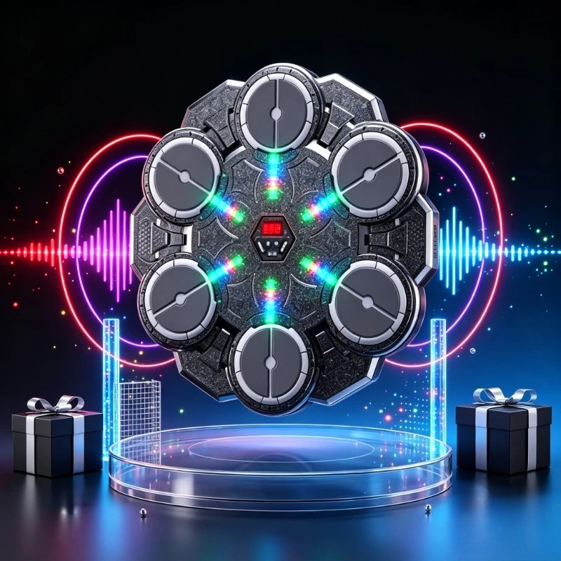 wall‑mounted-bluetooth-music-punch-pad-electronic-boxing-trainer-kids-indoor-game-stress-release-home-workout-gear