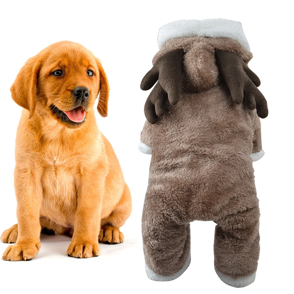 

Dog Christmas Clothes Brown Size Xl Warm Flannel Pet Party Costume For Walking Jogging Photo Event Outdoor Activities Dog