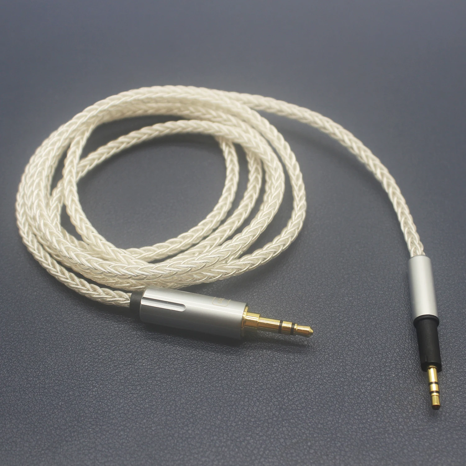 Youkamoo kabel Upgrade pengganti, headphone berlapis perak 3.5mm 8 Core, kompatibel untuk AKG K450 K451 K452 Q460 K480