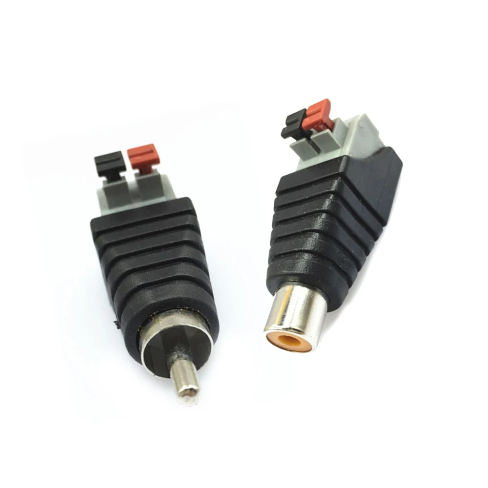 Adaptateur de connecteur de fil de haut-parleur, fiches vers audio mâle pour RCA Audio, prise mono canal, tête de conversion de câble de haut-parleur, 1 paire