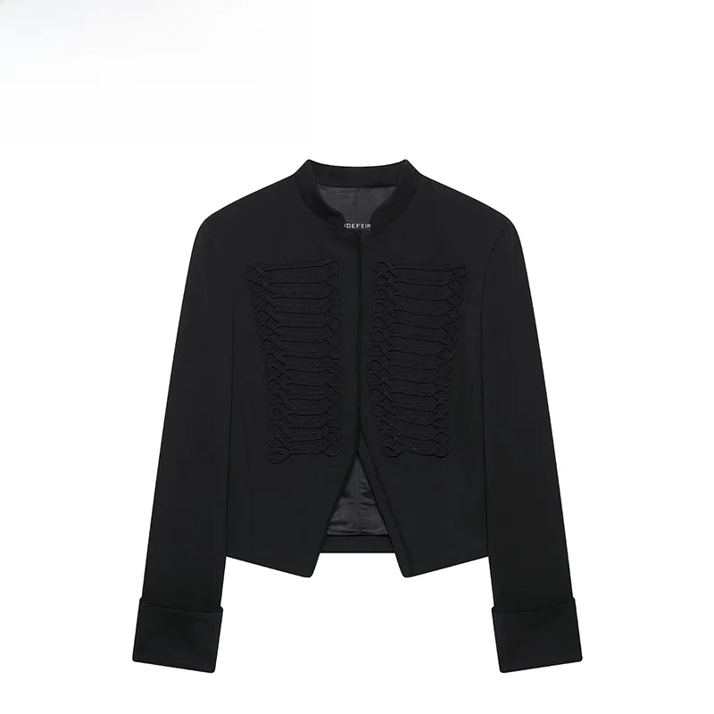 

ZBZA Women's Fashionable Summer New Style Polyester Suit Jacket with Rope Knot Buckle Versatile Short Coat European Style
