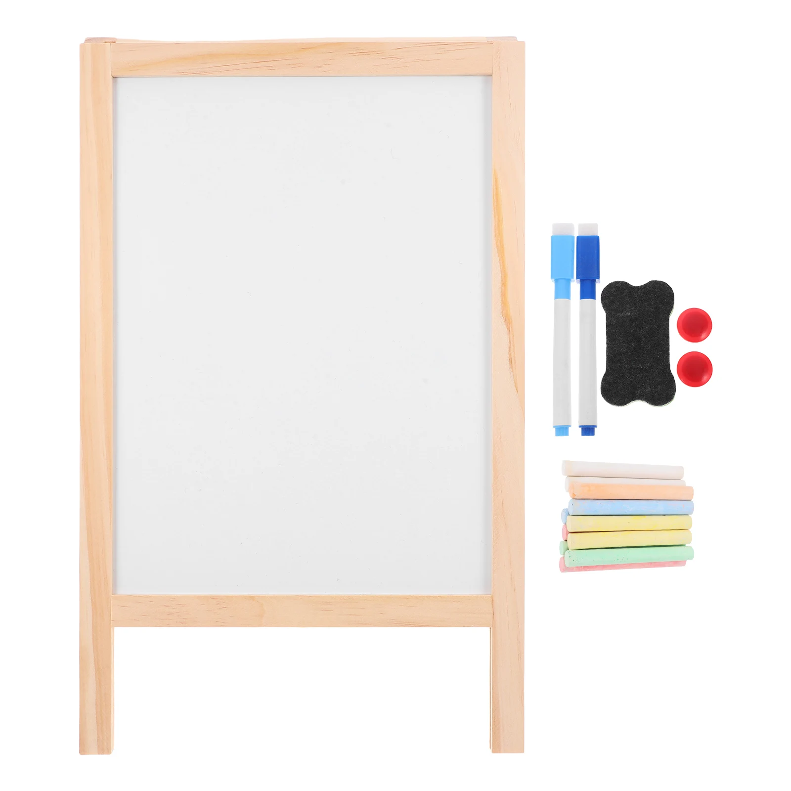 

Wooden Chalkboard 25x40cm Double Sided Kids Writing Board Erasable Whiteboard Blackboard Lightweight Toddler Pad