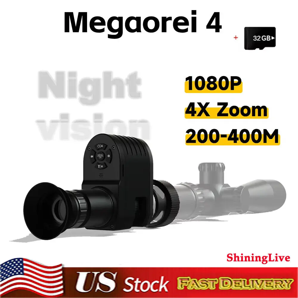 

Megaorei 4 Digital Night Vision Scope Rifle Scope Optics Hunting Cameras HD1080P