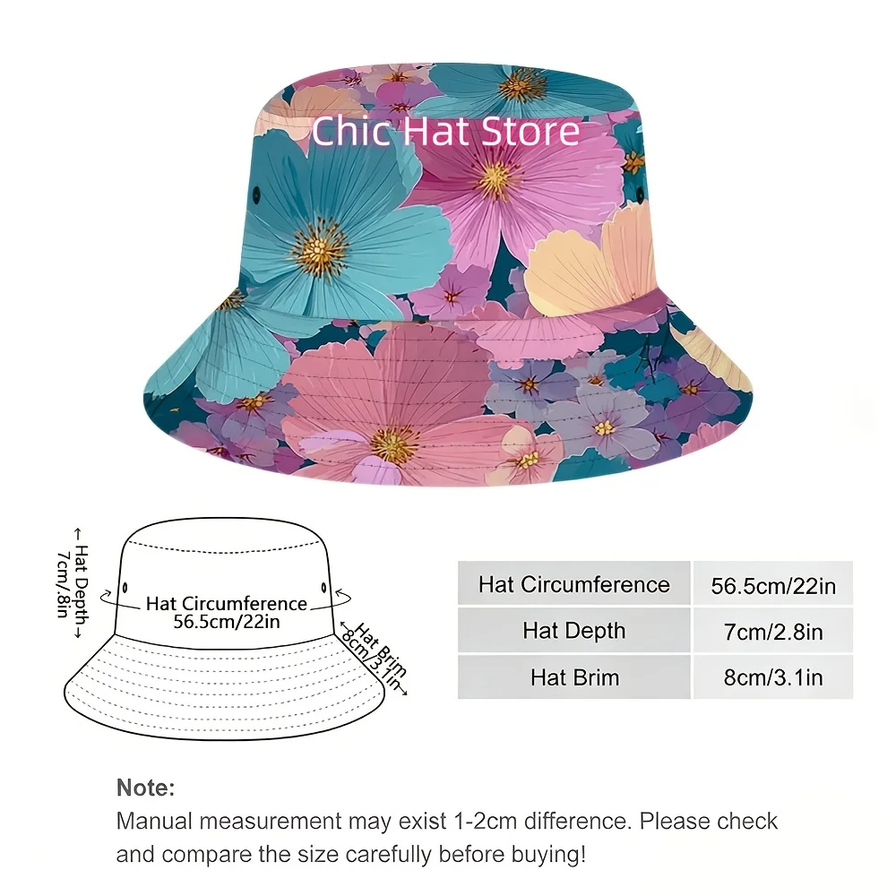 1 High-quality Unisex Floral Print Bucket Hat. Originally a Practical Accessory for Fishermen, the Bucket Hat Has Evolved into a