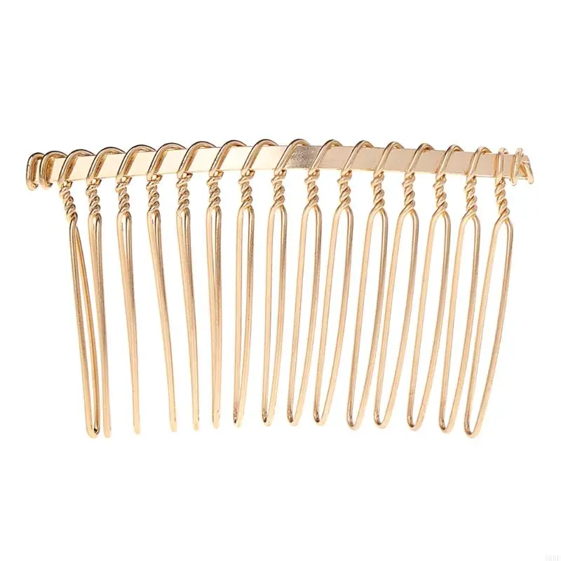 A9BF 15 Teeth DIY Metal Hair Comb Claw Hairpins (Silver/Golden) For Wedding Jewelry Making Findings Components Comb