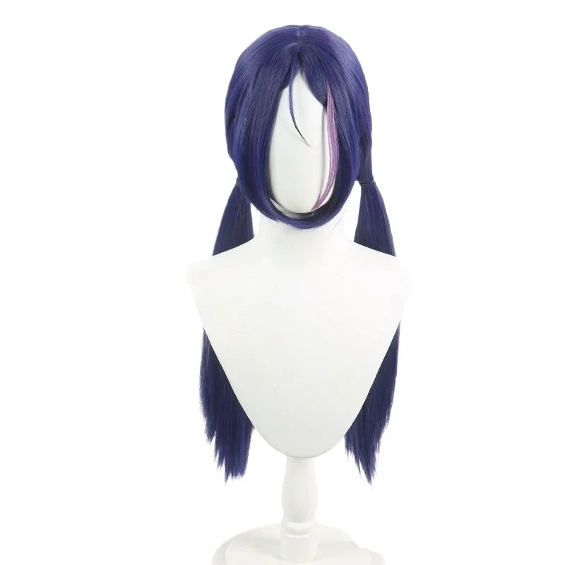 Mita cosplay peruca jogo miside louco 68cm longo azul roxo peruca cosplay anime perucas sintéticas resistentes ao calor