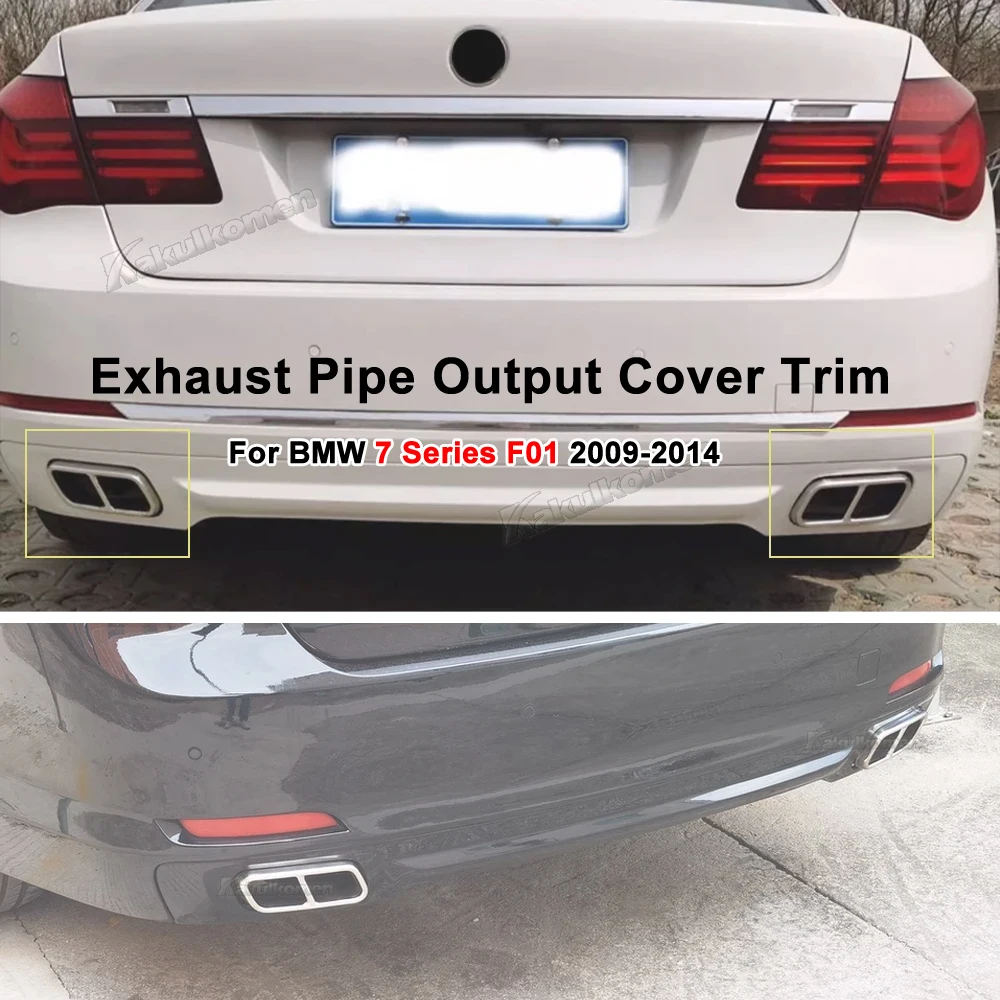 سيارة الذيل الخمار ماسورة العادم الناتج غطاء ديكور الكسوة لسيارات BMW F01 7 سلسلة 730i 740i 750i 760i 2009 2010 2011 2012 2013 2014 #1