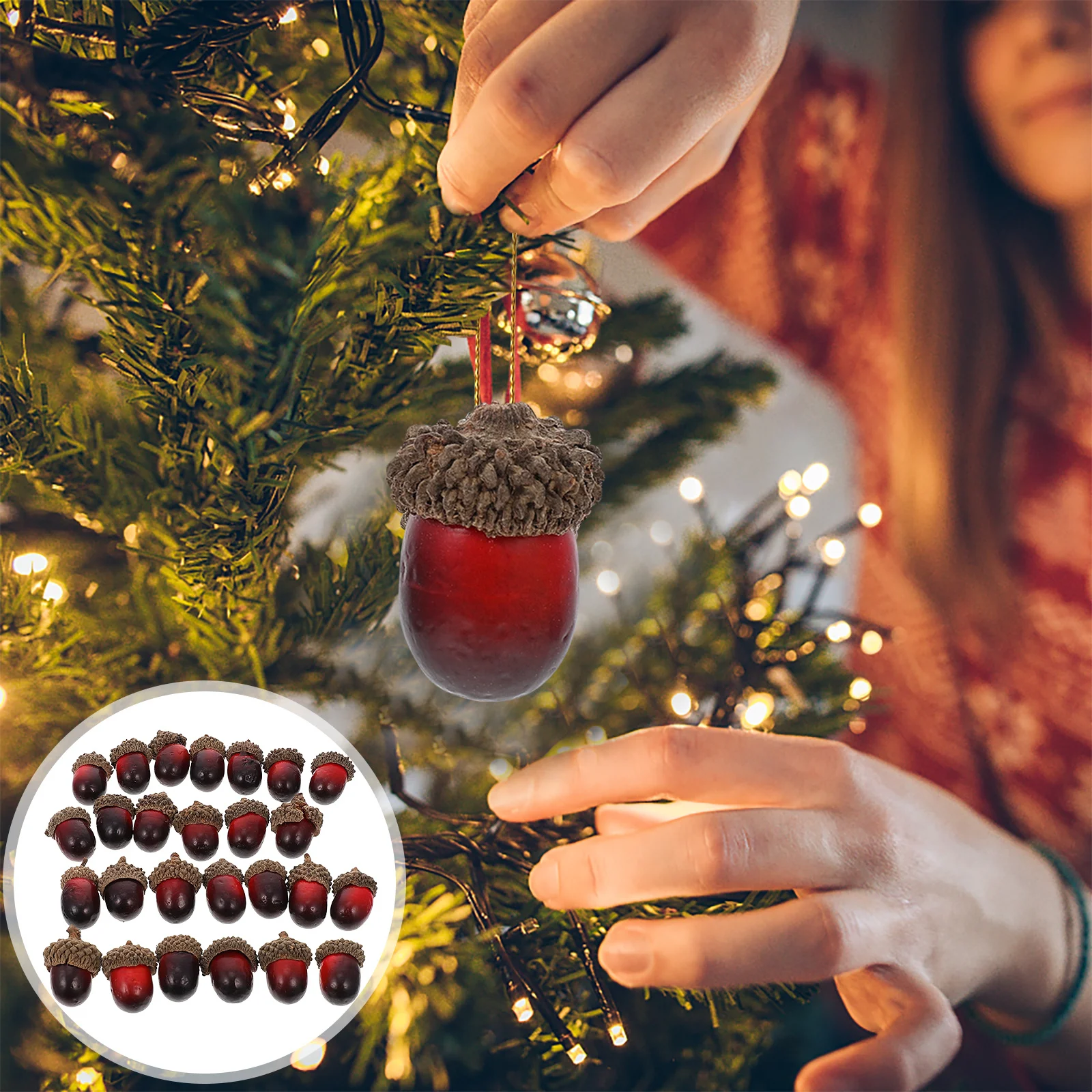 

25Pcs Lifelike Acorn Decorations Christmas Party Fake Acorns Home Decor Mini Ornaments Artificial Acorn Party Decorative Acorns