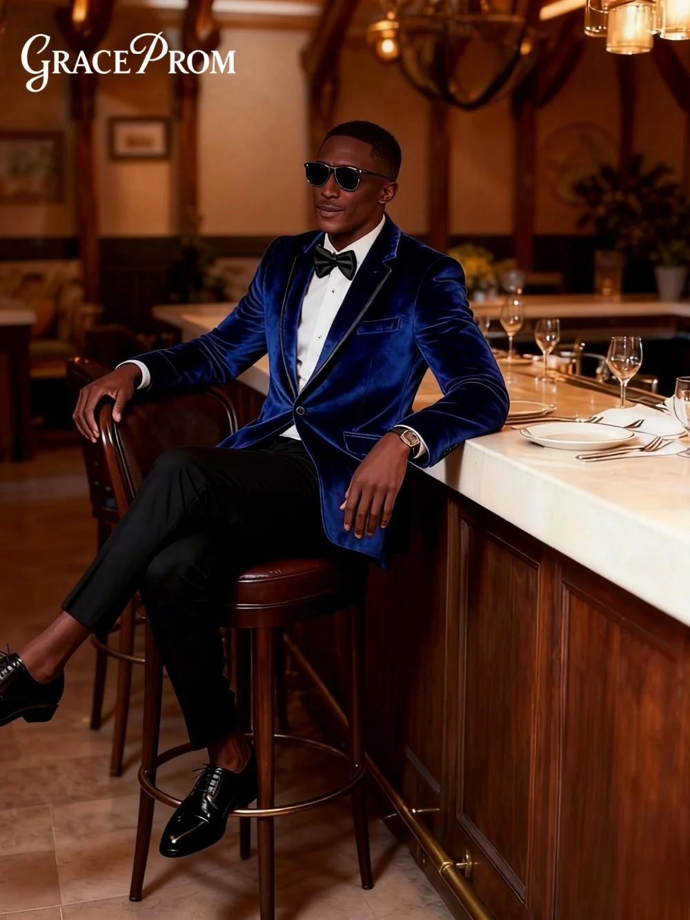 

Regal Opulent Notched Lapel Velvet Men's Suit Set 2026 2PCS Slim Fit Formal Wedding Graduation Customized Trajes Para Hombre