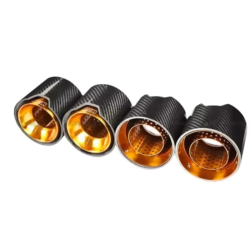 Carbon Fiber Exhaust Tip Muffler Tip Stainless Steel Glossy Black Fits for BMW M3 G80 M4 G82 G83 2021+