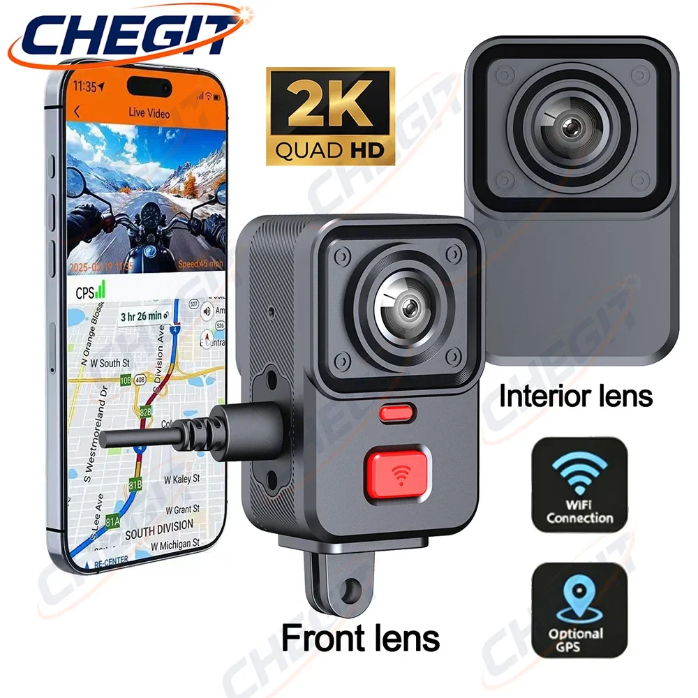 

Motorcycle DVR 2K+480P Dual lens WIFI GPS Dash Cam WiFi Full Body Waterproof Motorcycle Camera Driving Video Recorder Motorcycle
