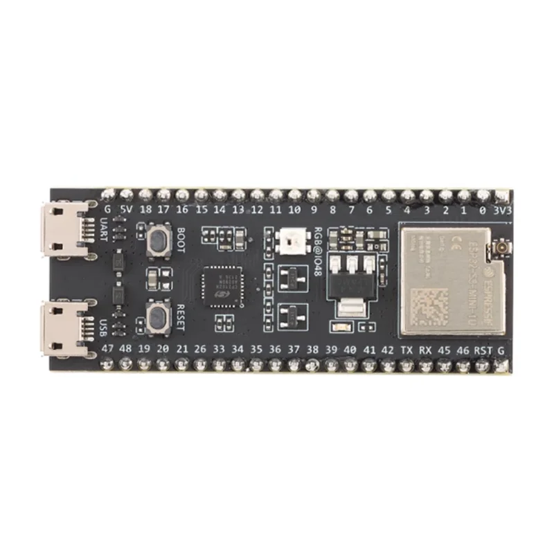 The original ESP32-S3-DevKitM-1U-N8 development board module is equipped with the ESP32-S3-MINI-1 module