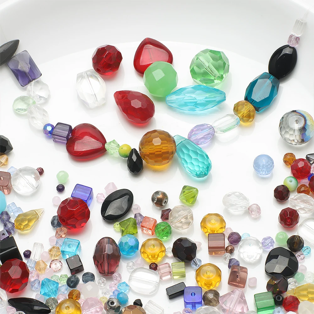 45g Mixed Color Size Shape Faceted Crystal Glass Irregular Loose Beads For DIY Making Charms Earing Necklace Jewelry Accessories