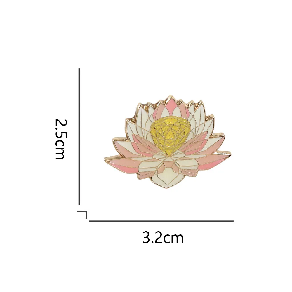 الكرتون لوتس شارة القمر الذهبي كريستال المينا دبابيس بحار القمر لطيف بروش طوق الموضة مجوهرات حقيبة جميلة هدية مزخرفة