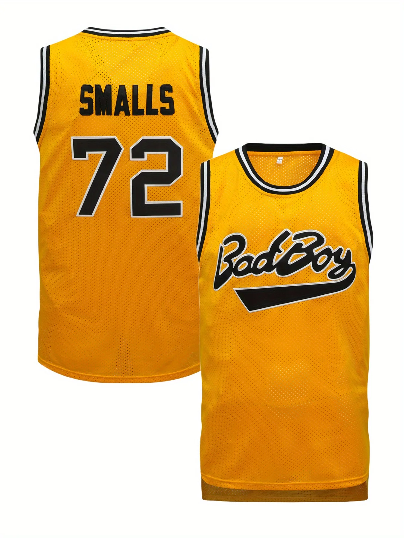 Men\'s Breathable Embroidery Basketball Jersey, Vintage Badboy #72Round Neck Sleeveless Uniform Basketball Shirt For TrainingComp