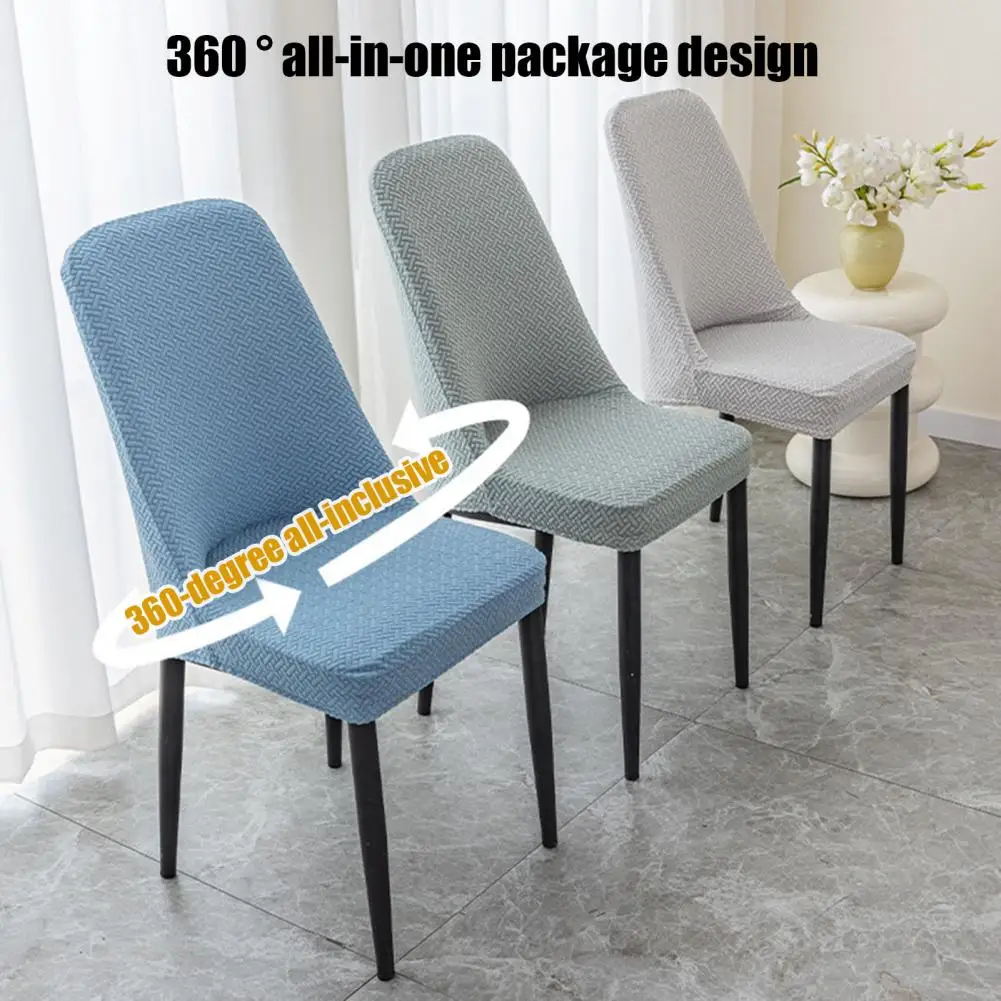 Chair Cover High Elasticity All-Inclusive Decorative Chair Cover Hidden Elastic Strip Ruffle Trim Jacquard Soft Chair Cover