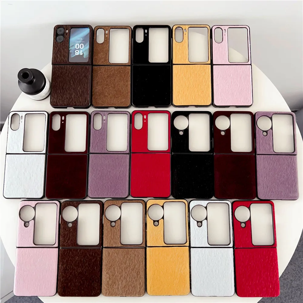 Diy Fashion Cute Plush Bracelet Phone Case For OPPO Find N2 Flip Case Find N3 Flip Cover Huawei P50 Pocket S Case VIVO X Flip