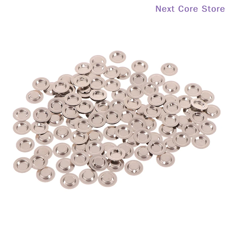 100Pcs Silver 18650 Lithium Battery Flat Head To Change The Tip Cap 18650 Li Battery Positive Spot Welding Tip Cap Gaskets