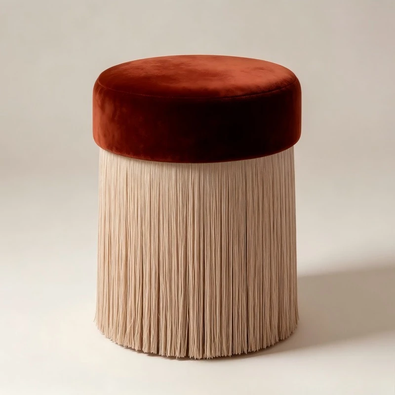 Medieval makeup stool round stool fringed stool