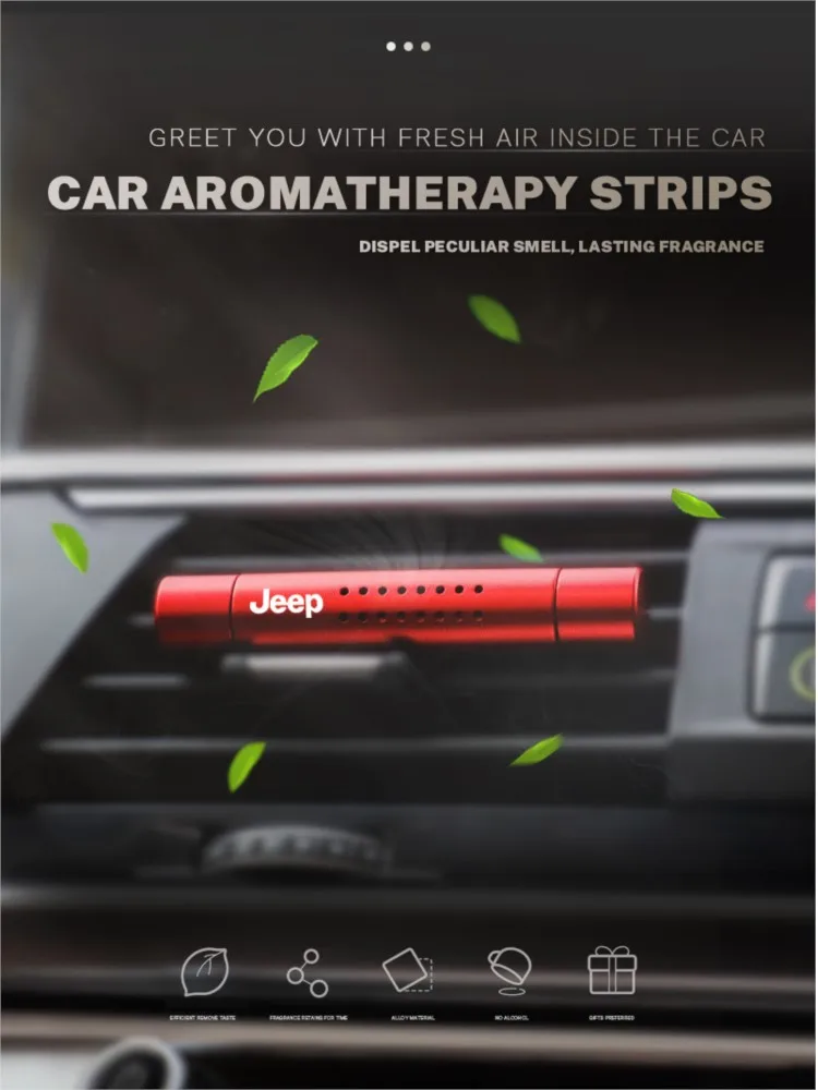 Jeep – Clip de parfum de sortie d'air de voiture, accessoires d'intérieur d'aromathérapie durables pour Jeep Renegade Compass Grand Cherokee Wrangler