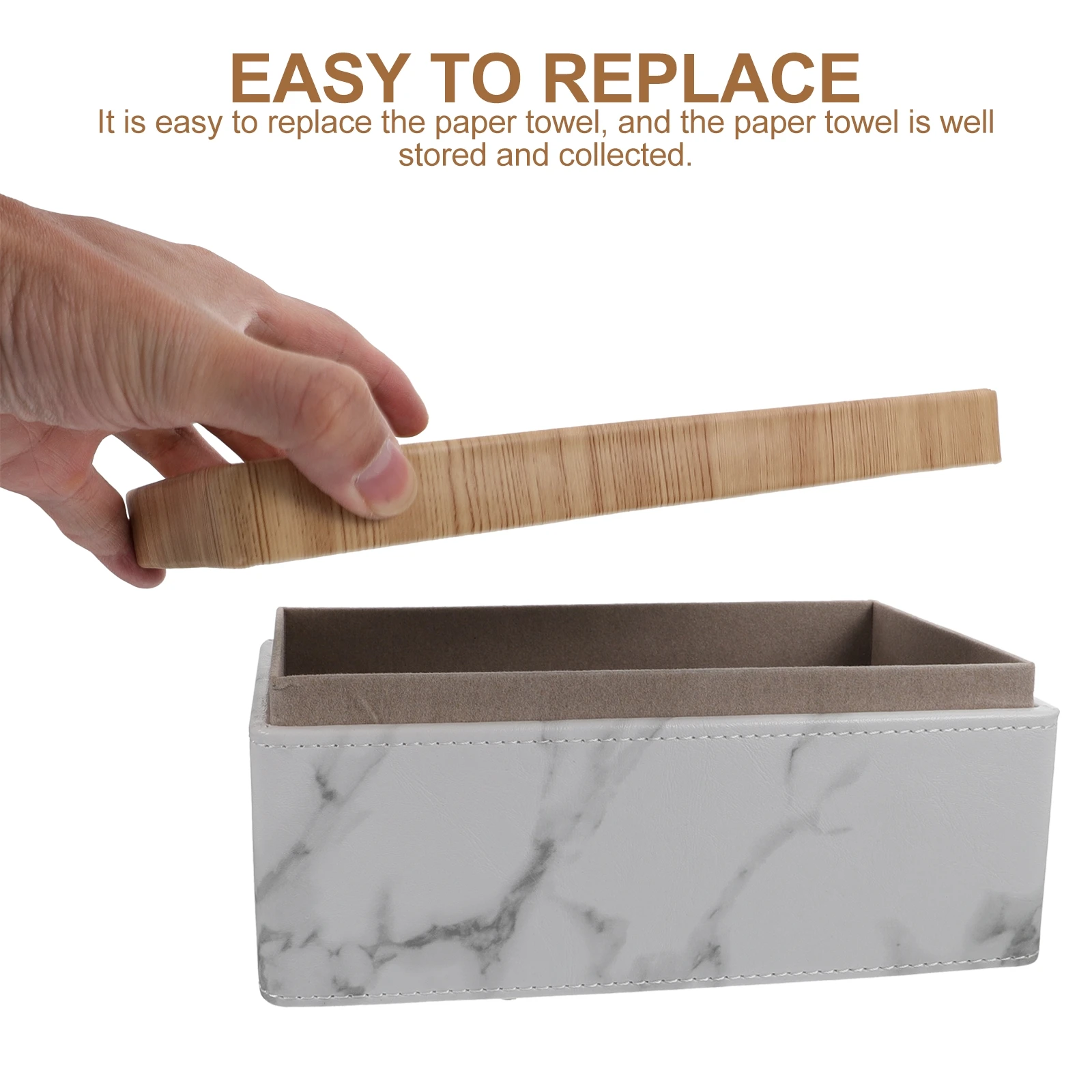 

1pc Marble Pattern Tissue Box Modern Simple Design Multi Towel Storage Holder For Home Hotel Office Automotive Use