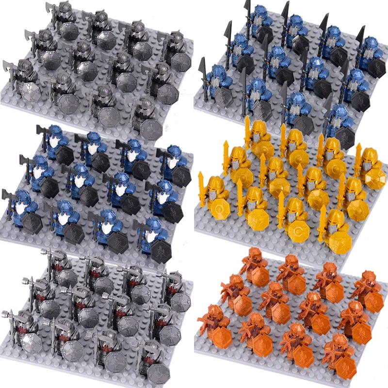 11PCS DIY Medieval Elf Soldiers Guard Mini Building Blocks Doll Assembly Building Blocks MOC Creative Children's Toys