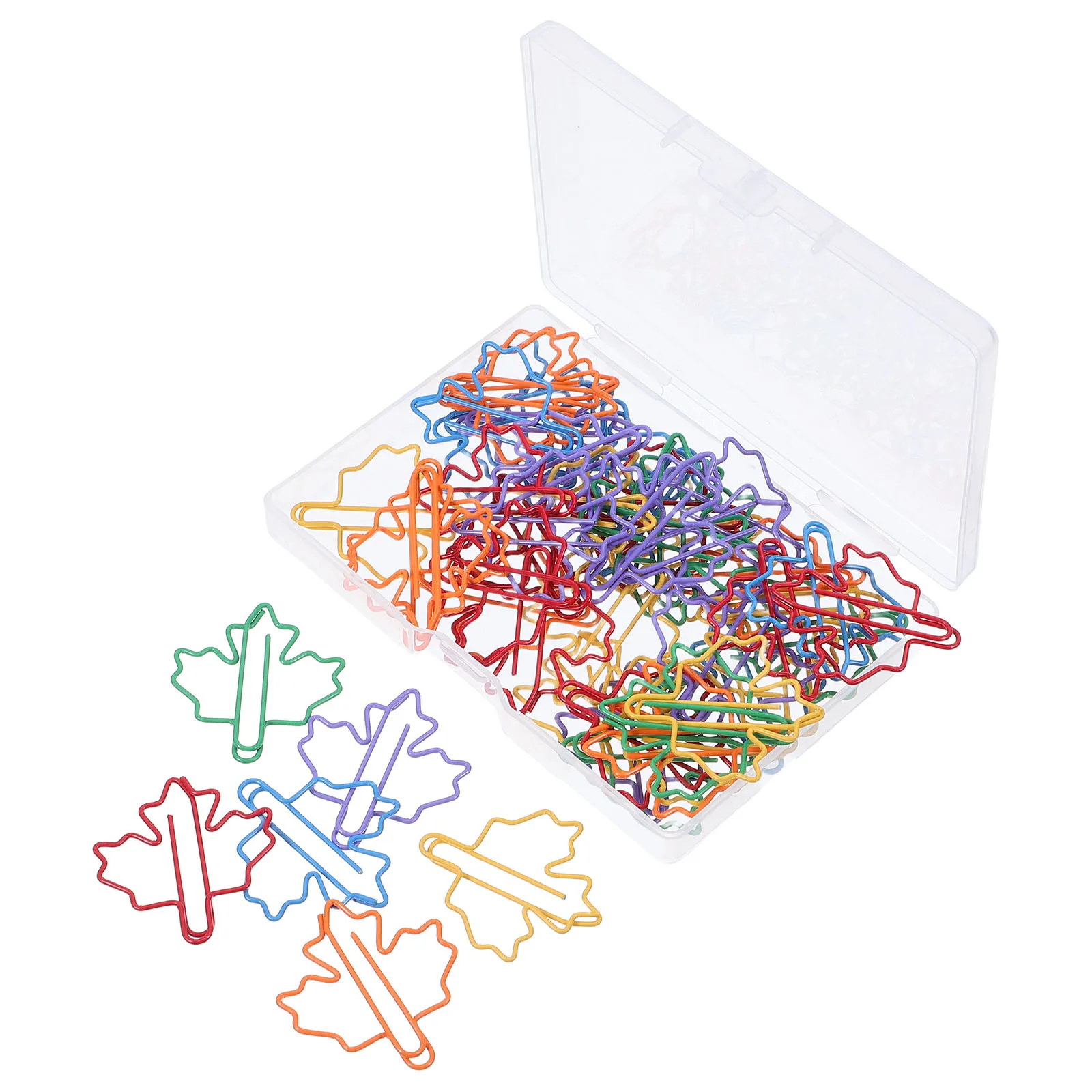 

50pcs Leaf Shaped Paper Colored Decorative Metal Clips For Crafts Office School Supplies Cute Small Document Desk Accessories