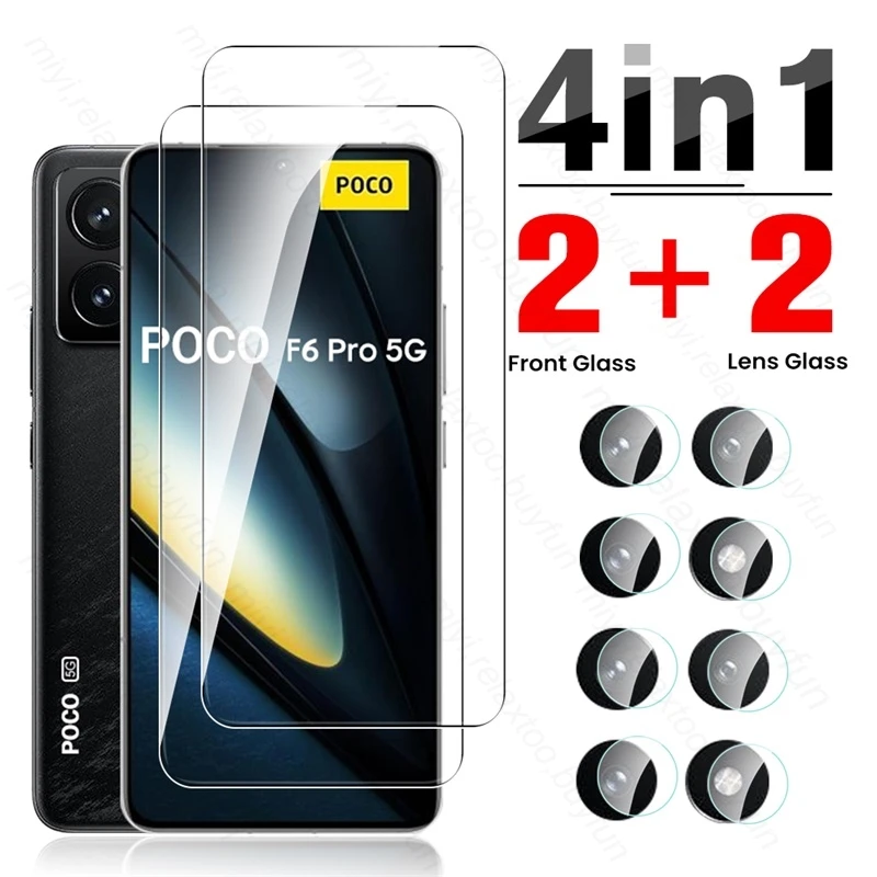 For Xiaomi PocoF6 Poco F6 Pro 5G Glass 4In1 HD Tempered Glass On Poxo Poko Little F6Pro F 6 Pro 6F Camera Lens Screen Protectors