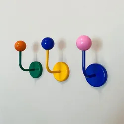 Colorful Magnetic Hooks Strong No-punch Bathroom Kitchen No-trace Suction Iron Magnetic Sticky Hooks Behind The Door Bag Hooks