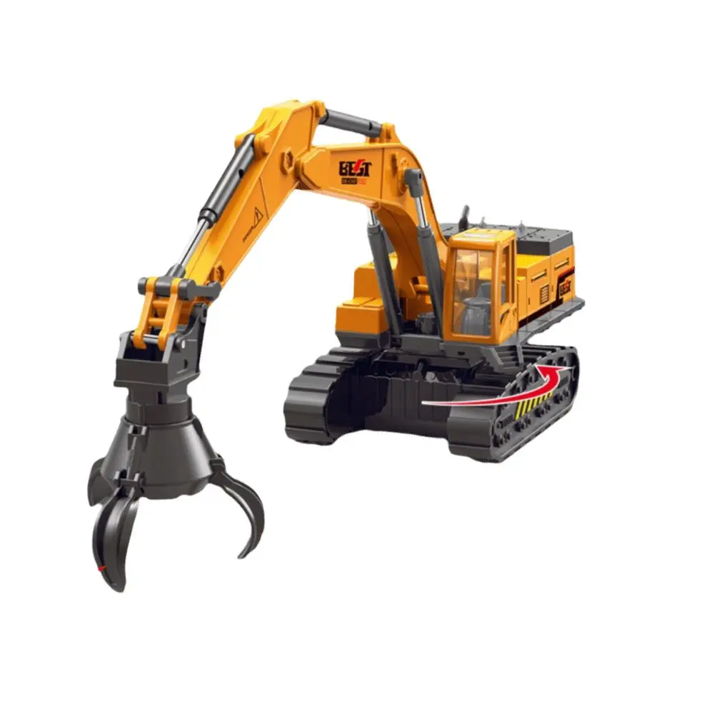 Plastic Construction Engineering Diecast Crane Mini Yellow Forklift Engineering Diecast Excavator Inertial Model Road Roller