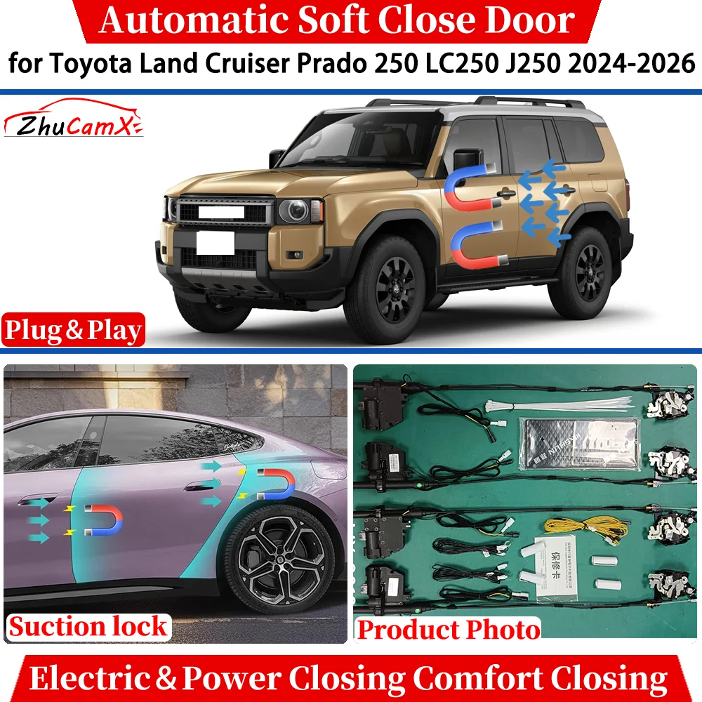 

for Toyota Land Cruiser Prado 250 LC250 J250 2024-2026 Automatic Soft Close Door Electric Power Comfort Closing Suction lock