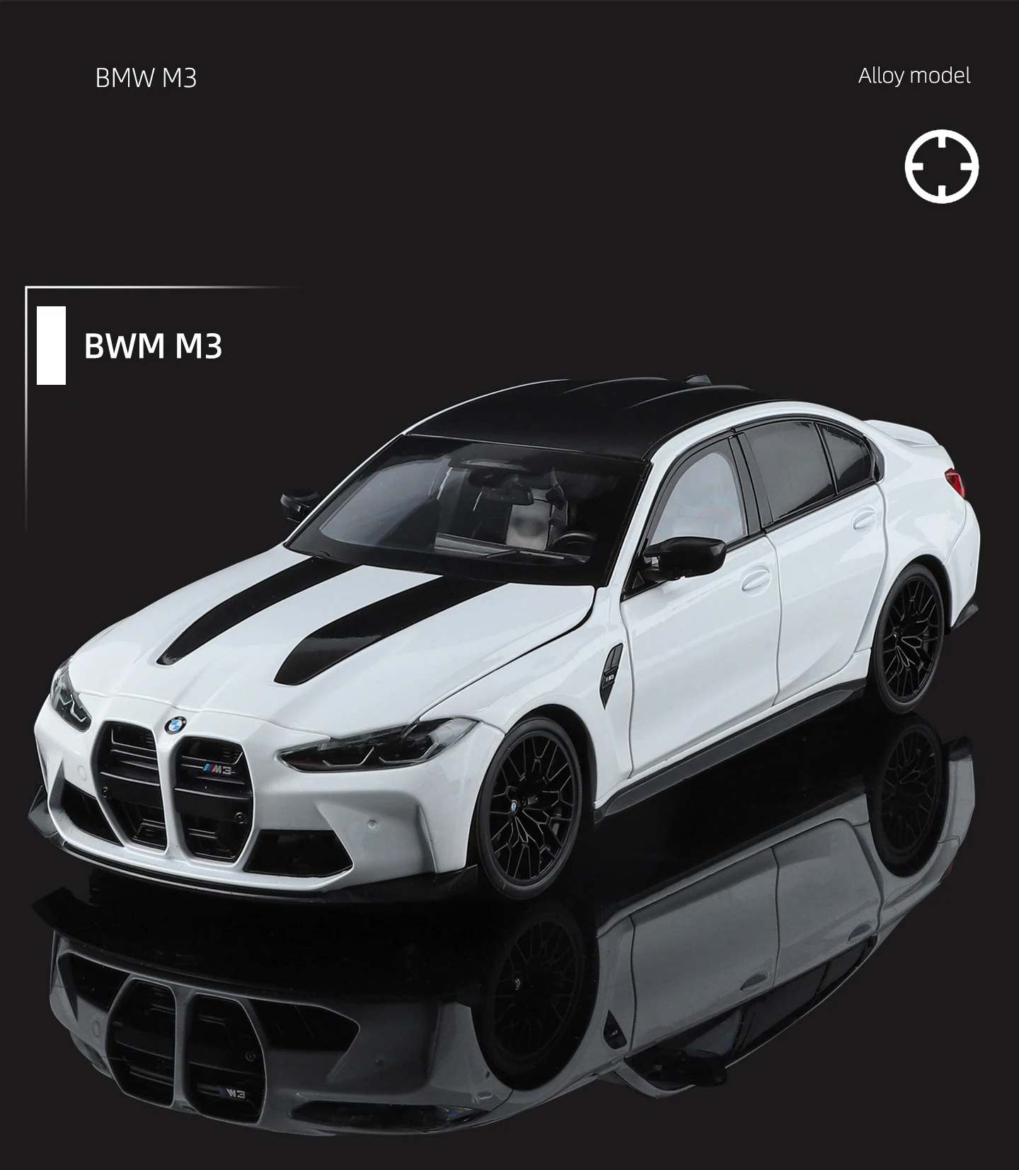 NEU 1:18 BMW M3 CS LCI G80 Mpower Supersportwagen Legierung Auto-Modelle & Spielzeugfahrzeuge Automodell Miniatur Maßstabsmodell Auto für Kinder – Detail 6