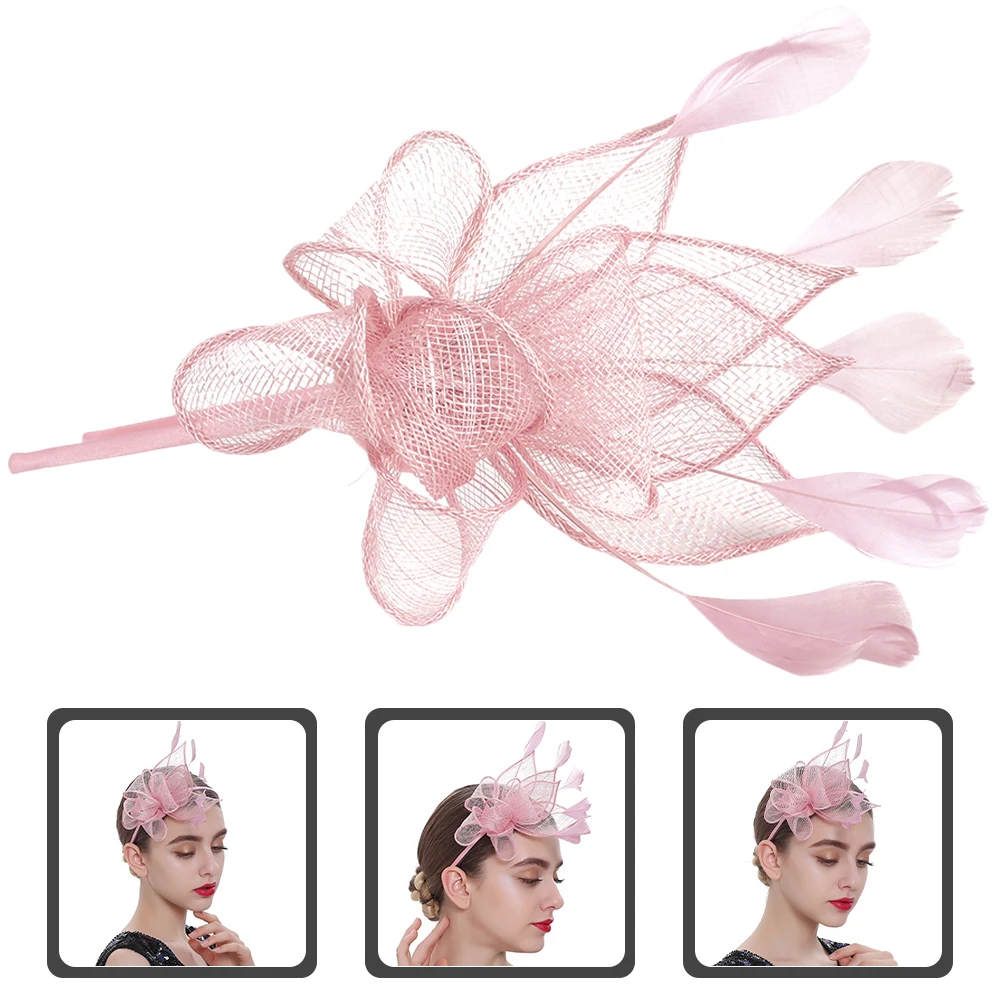 Cappelli Fascinator Fermaglio per capelli Fascia per scatola da tè Rosa Vintage Fascinators da donna Accessorio per capelli Banchetto di nozze Festa