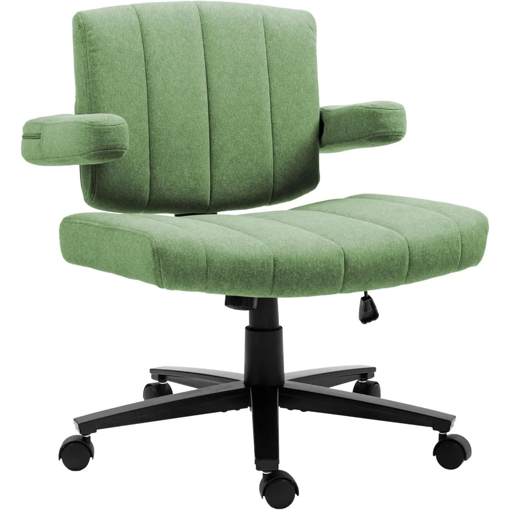 كرسي متقاطع بعجلات - راحة قابلة للتكيف لكل حاجة، عالي الظهر، مع مساند للذراعين واسعة قابلة للتعديل، منجد قماش مضاد للانزلاق #1