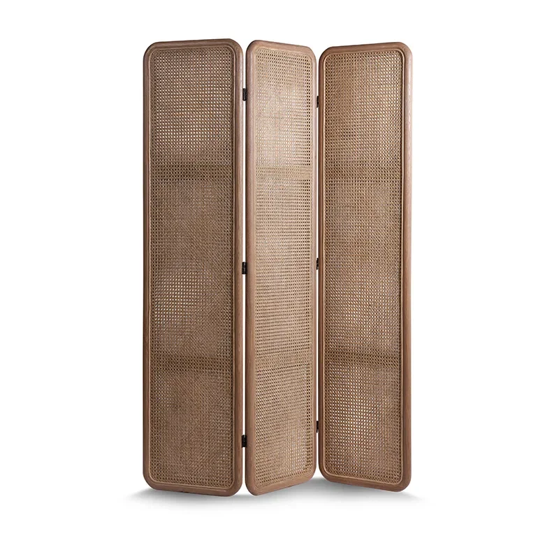 Factory Direct 2026 Japanese-style solid wood rattan screen partition living room simple home entry cover entrance new Chinese r