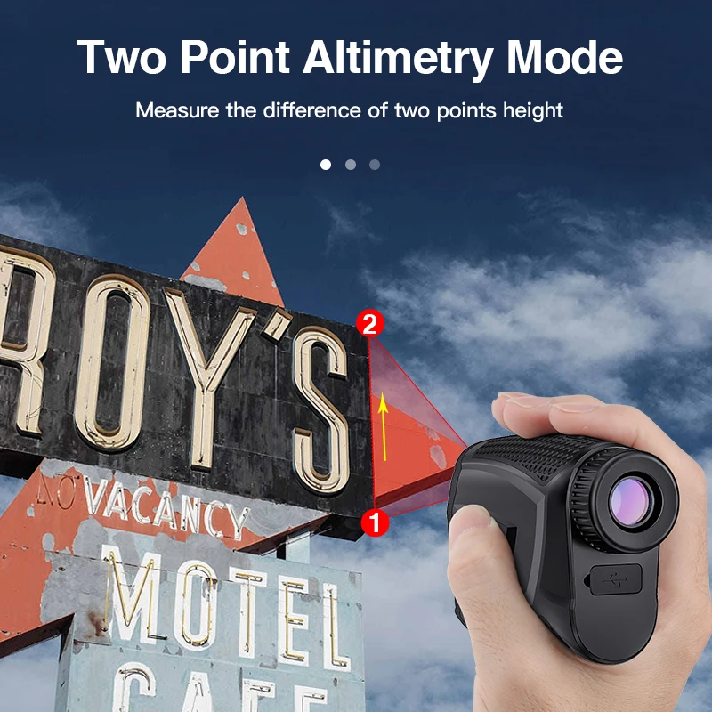 For Mestek Lens Magnet Effect Speed Data Save Hold Angle Two Points Height Lithium Battery USB Charging Laser Golf Rangefinder