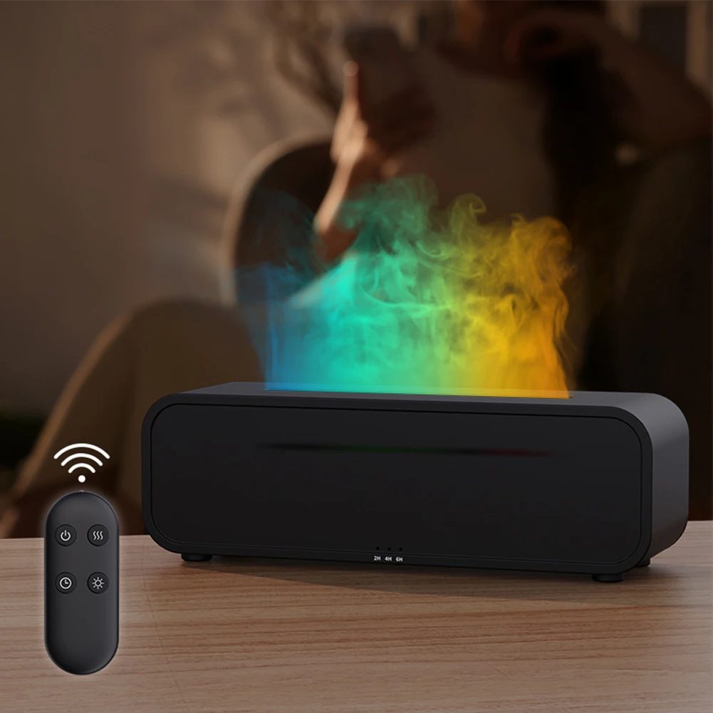 Essential Oil Aroma Diffuser Flame Air Humidifier 7 Color LED Lights Essential Oil Diffuser With Remote Control Aromatherapy Mac