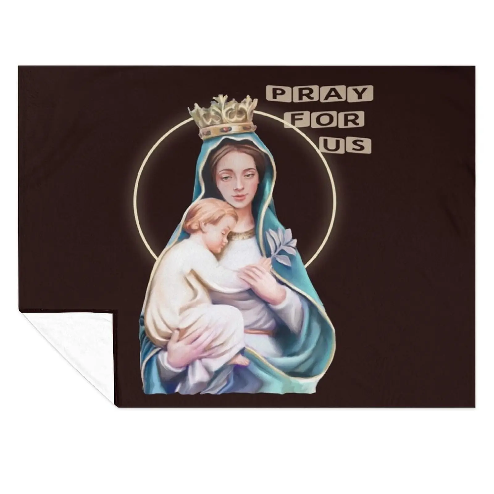 

Virgin Mary and Baby Jesus Throw Blanket Multi-Purpose Plush Retros Blankets