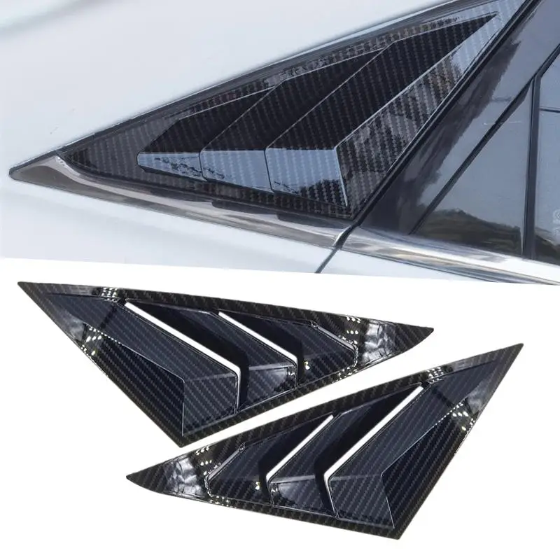 

2Pcs Carbon Fiber Style ABS Car Rear Window Louver Shutter Scoop Cover Trim Fit for Hyundai Sonata 2011 2012 2013 2014