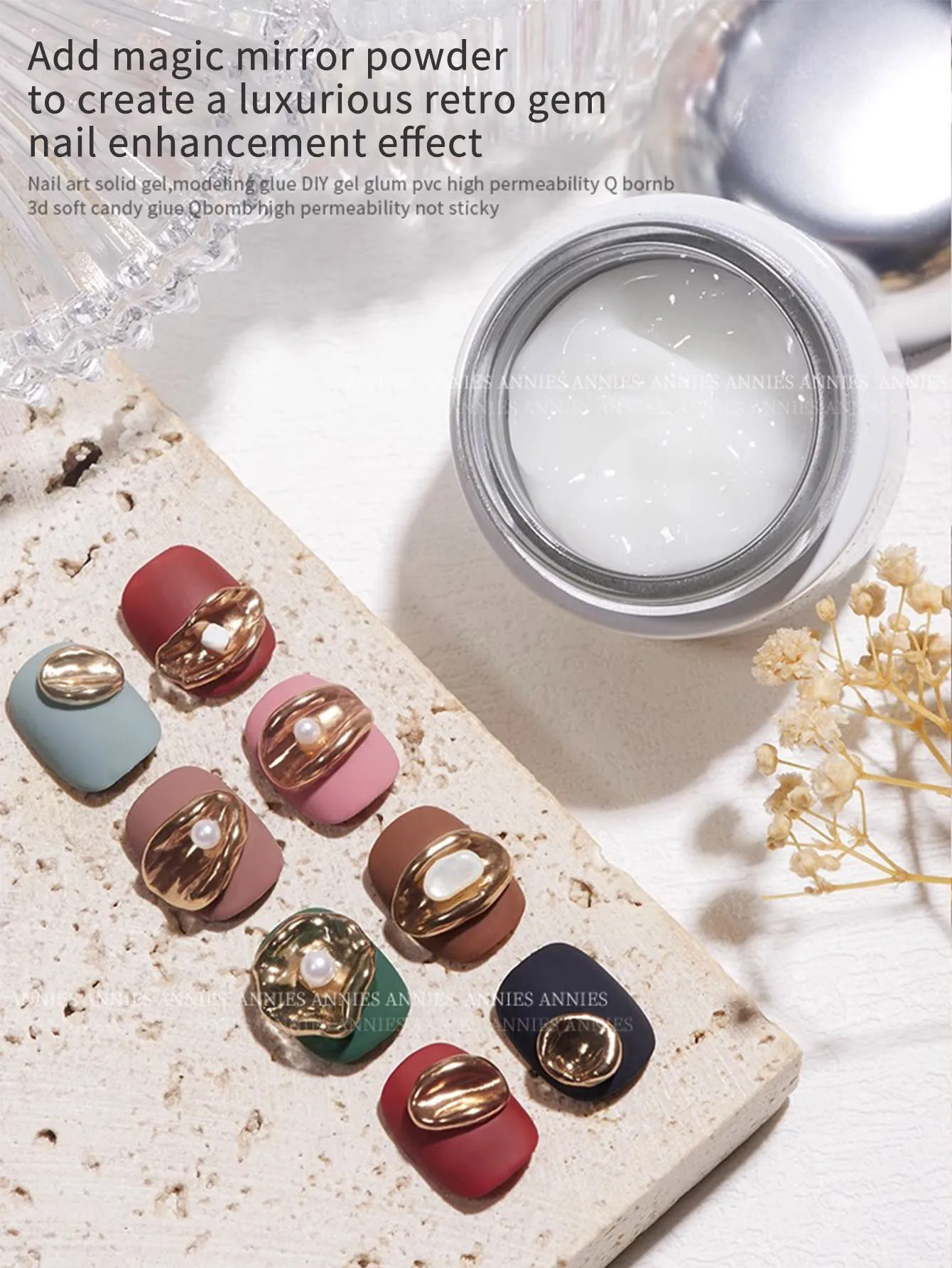 20g Clear Non Stick Hand Extension Gel Nail Polish for 3D Shaping Nail Art Solid Milky Jelly Hard Gel for Fake Nail