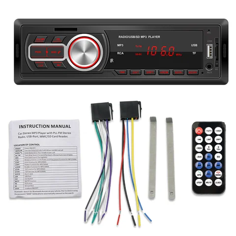 DuoDton 자동차 라디오, 1din Srereo 블루투스 MP3 플레이어 FM 수신기, 원격 제어, AUX, USB, TF 카드 대시 키트