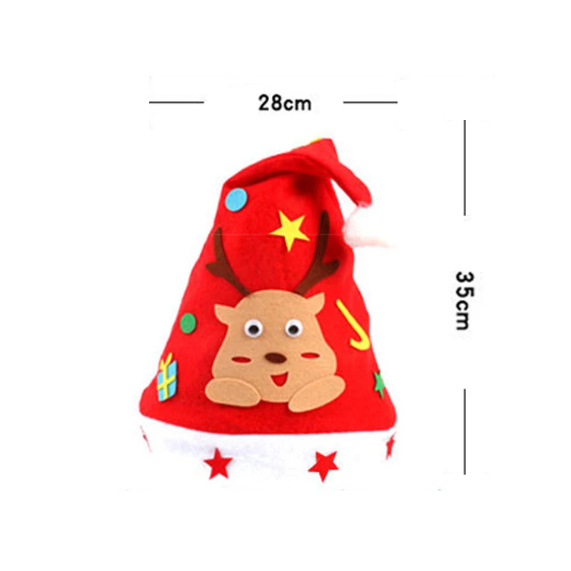 DIY Christmas Handicraft Toys Handmade Christmas Hat Non-woven Cartoon Creative Art Craft Kit Decoration Christmas Gift For Kids