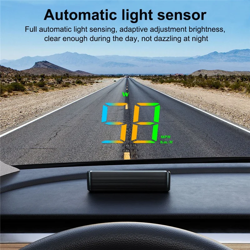 

AASS-HUD GPS Beidou Dual Data Car Head-Up Display Meter Speed MPH KM/H 5V USB M2S Windshield Projector Color Display LCD