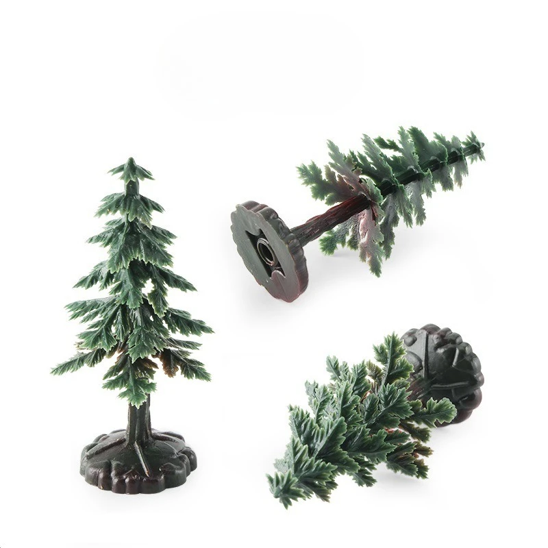 5pcs Mini Evergreen Pine Tree Model Miniature Forest Christmas Tree Micro Scale Landscape Sand Table Scene Decor Ornament