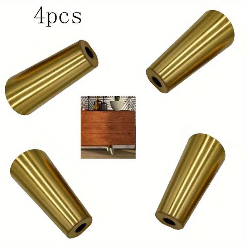 4pcs Metal Chair Leg Cap Round Furniture Leg Cover Table Chair Sofa Feet Cover Floor Protector Zinc Alloy Sofa Cabinet Dresser